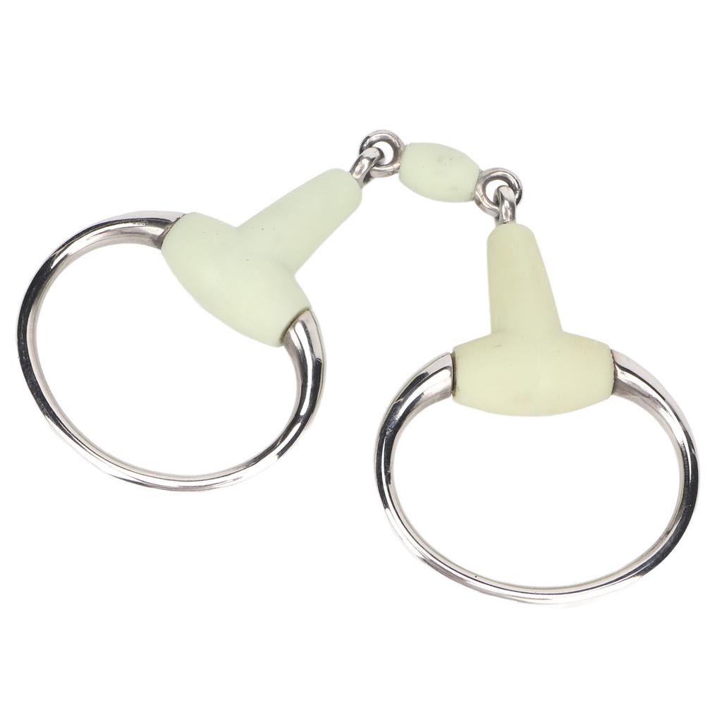 Stainless Steel Horse Bit Apple Flavor Rubber Wrapped Horse Mouth Snaffle Bit for Hours Training Racing