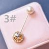 Classic Flowers Brooches New Long Crystal Needle Circular Pins Female Personality Elegant Brooch Car