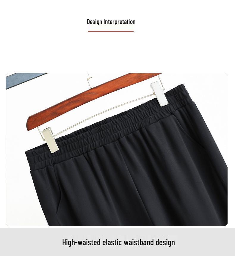 Dámské nadměrné zeštíhlující kalhoty s vysokým pasem na jaro/podzim - Volný, ležérní střih