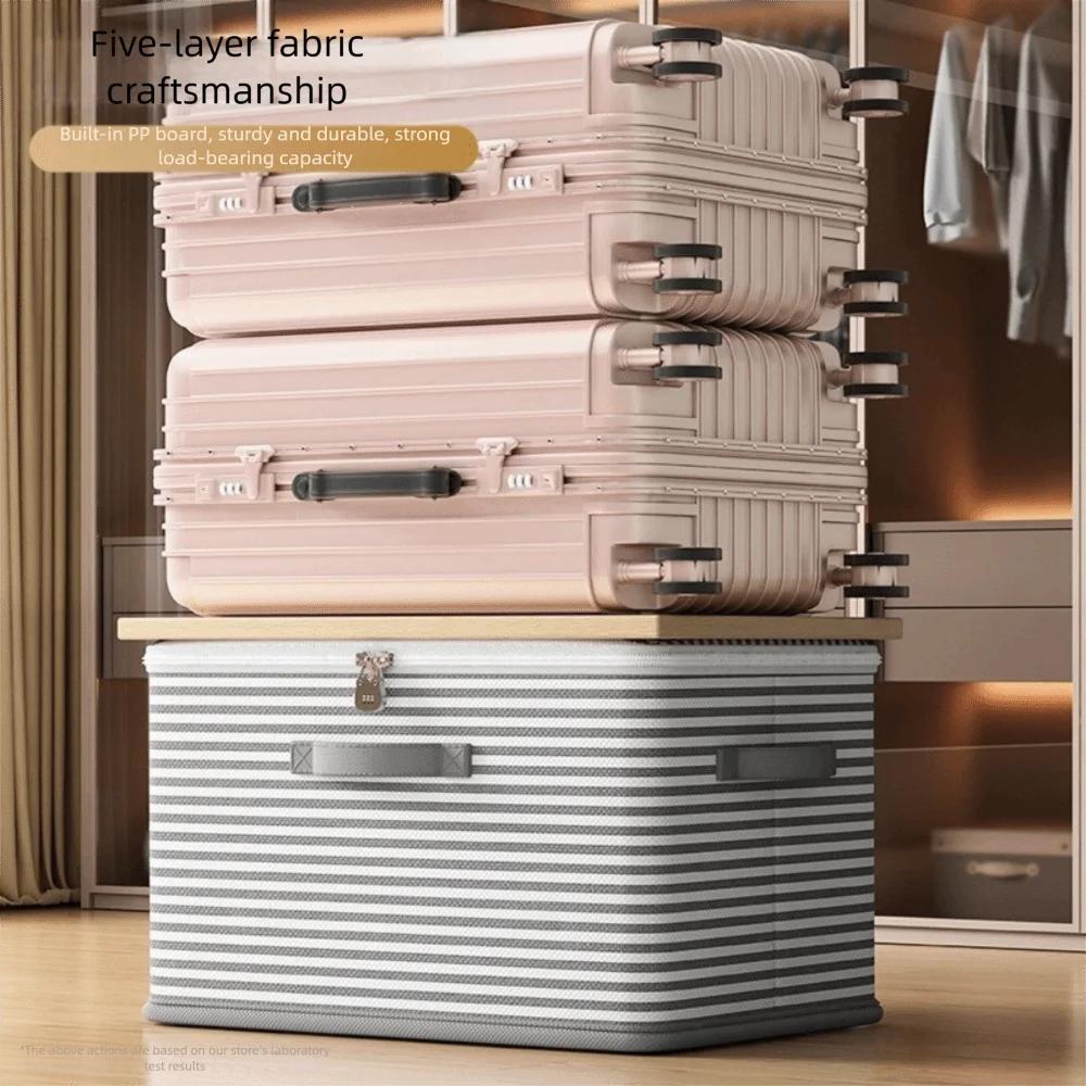 4PCS Large Capacity Storage Box Double Zipper Dust-proof Clothing Organizer Foldable With Password Lock Classification Box