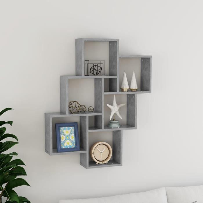 VidaXL Étagère cube murale Gris béton 78x15x93 cm Aggloméré