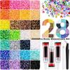 Nail Kit 32000Pcs Resin Rhinestones Bedazzling Kit with Tweezers for Multicolor 3mm Crystal with 3Pcs 10ml Glue Art Crafting