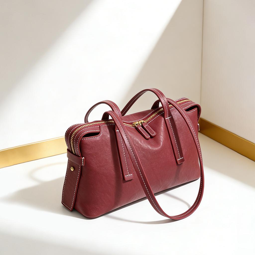 Handbag, Autumn and Winter Commuting Bag, Women's Genuine Leather Bag, High-end Women's Bag, Large Capacity Tote Bag, Shoulder Bag