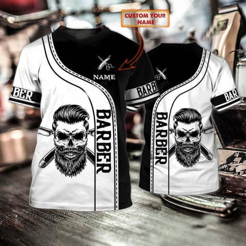 2026 New Hot Selling Fashionable Men s T-shirt Barber 3D Printed Summer Short sleeved Neutral Casual T-shirt S