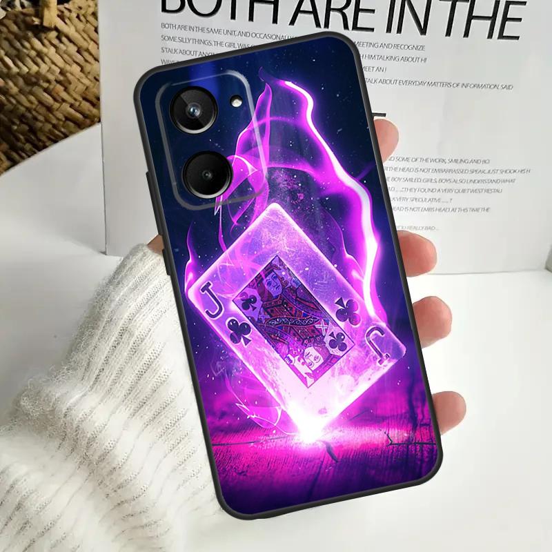 Poker Playing Card For Realme GT6 GT7 15 Pro 10 11 12 13 14 Pro Plus C55 C71 C75 C67 C63 C61 C53 C35 C65 Case