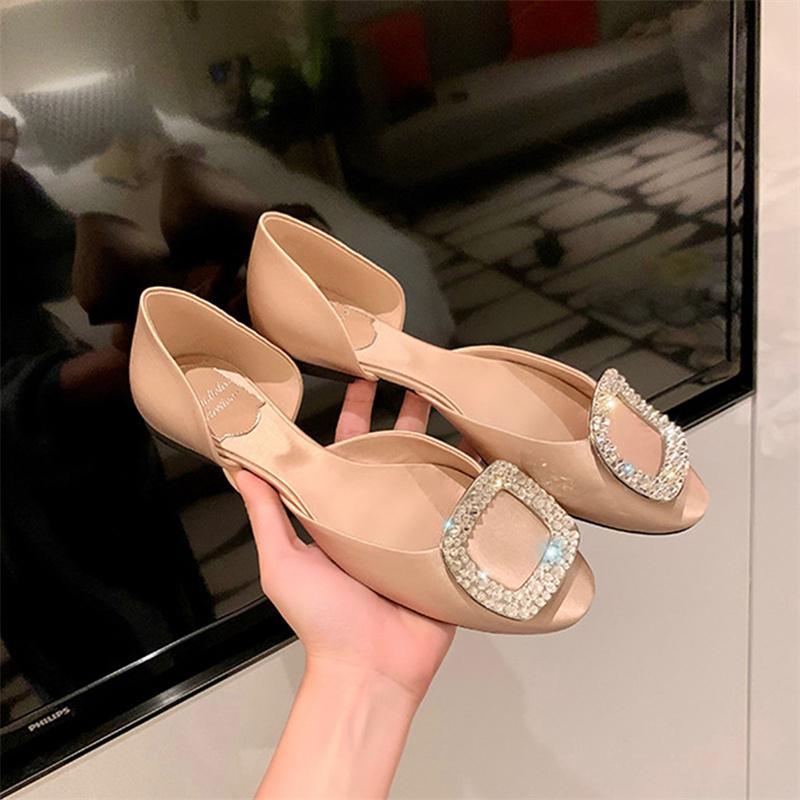 Мода Лето 2024 Новая Мода Женщины Шелк Круглый Носок Квадратный Бриллиант Яркие Мелкий — фото 3