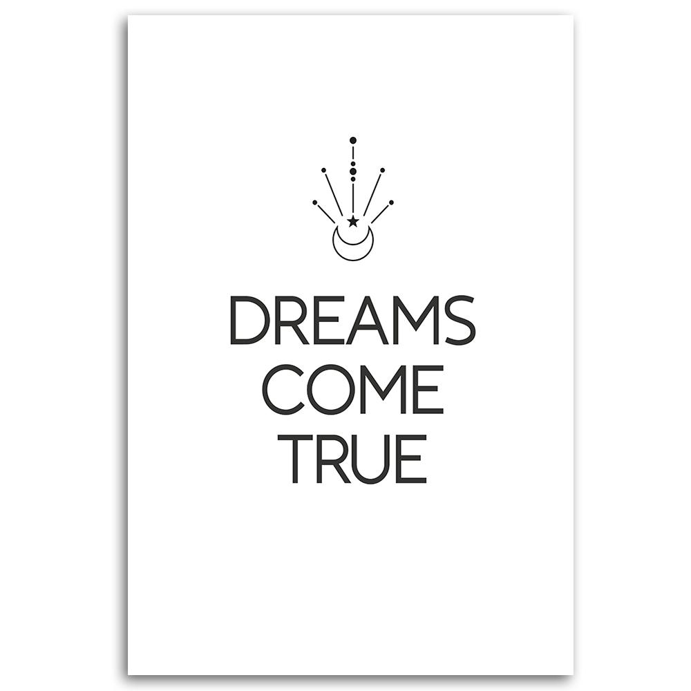 Canvas Print, Inscription Dreams Come True