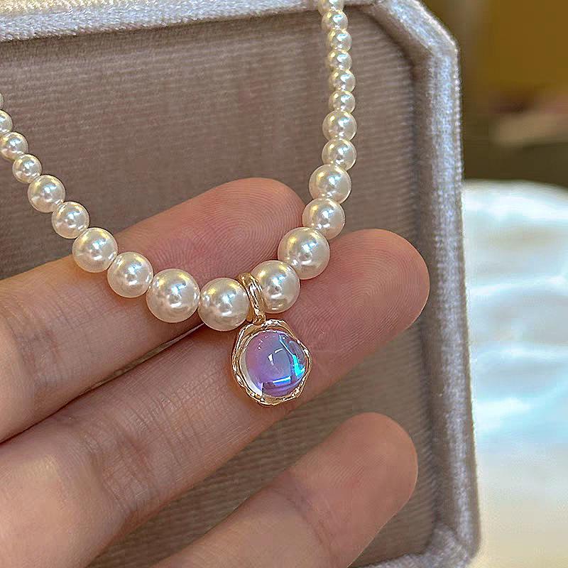 Baishi Hui Gradient Pearl Sterling Silver Necklace - Women s Luxury High-End Pendant. 925 Silver