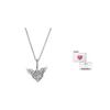 Pave Angel Wings Heart 925 Silver Necklace Women's 398505C01