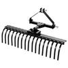 127 Cm Lanscape Rock Rake, 3-Point Tow Behind Landscape Rake with 17 Steel Tines, Fit Category 1 Tractors, Angle Adjustable, Heavy Duty Lawn