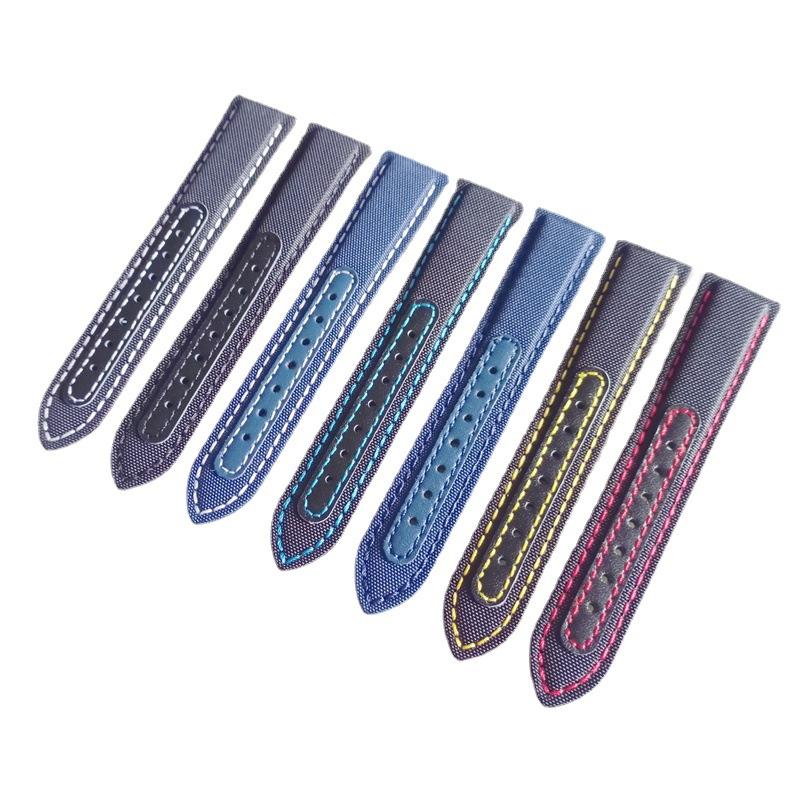 Nylon Canvas New Seahorse 300 Kuskinnsstropp Omega Super AT150 Foldespenne 20 22mm stropp