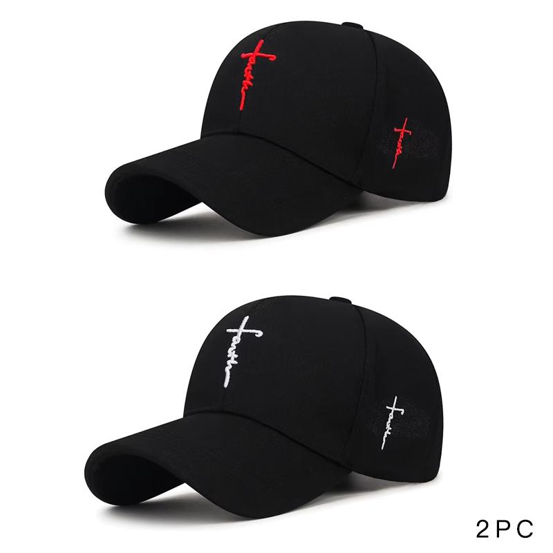 Embroidery English Cross Casual Baseball Cap Men's Women's Youth Adjustable Hat