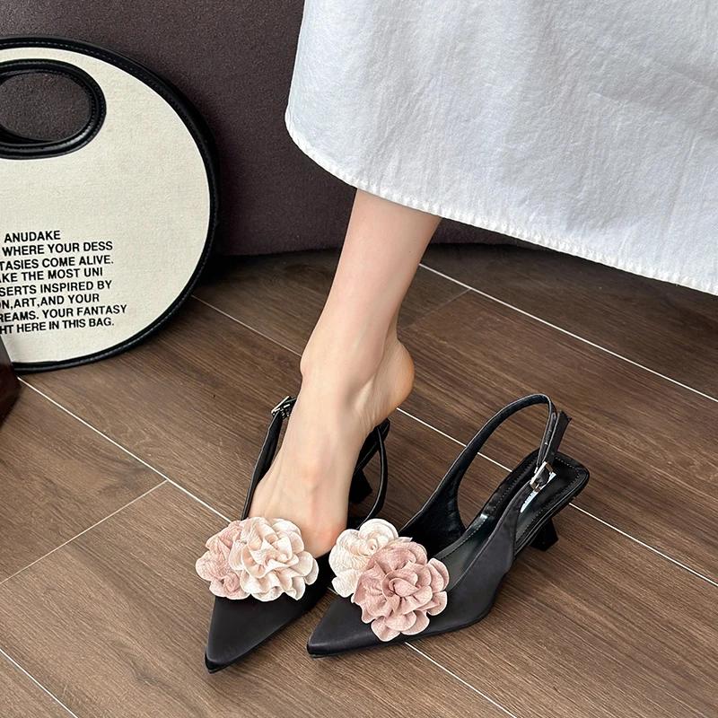 

Shoes for Women 2026 Fashion Buckle Women Pumps Autumn Pointed Toe Mixed Colors Sexy Dress Stilettos or Thin Heels Shallow Shoes 34 чёрный