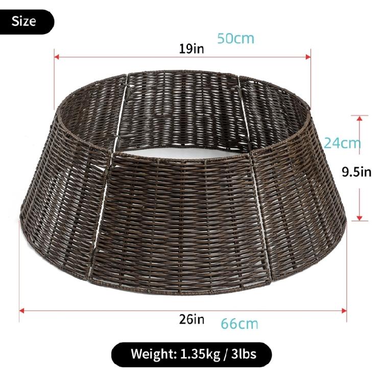Functional Wicker Christmas Tree Skirt Festival Christmas Tree Stand Skirt Durable Tree Cover for Seasonal Decorations