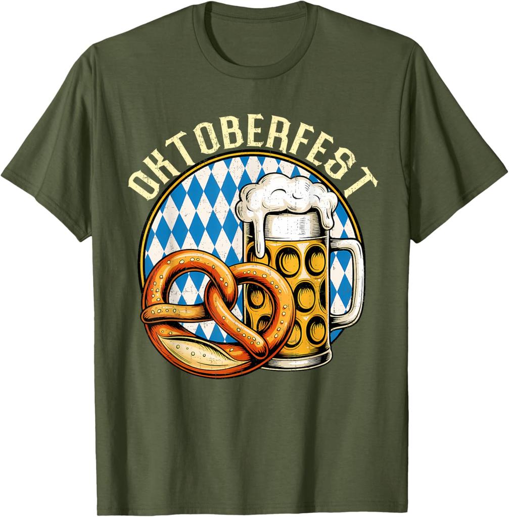Oktoberfest Brezel Bier Pretzel Beer Funny Party Men Women TShirt Fashion Casual Cotton Graphic T Shirts Streetwear Tops Tee