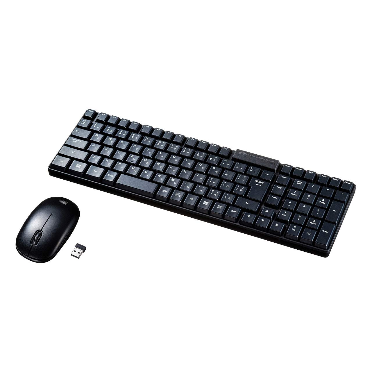 

Sanwa Supply Wireless Keyboard with USB Japanese 109 Mouse, Connection, Compact, Keys, Membrane, Black, SKB-WL34SETBK чорний