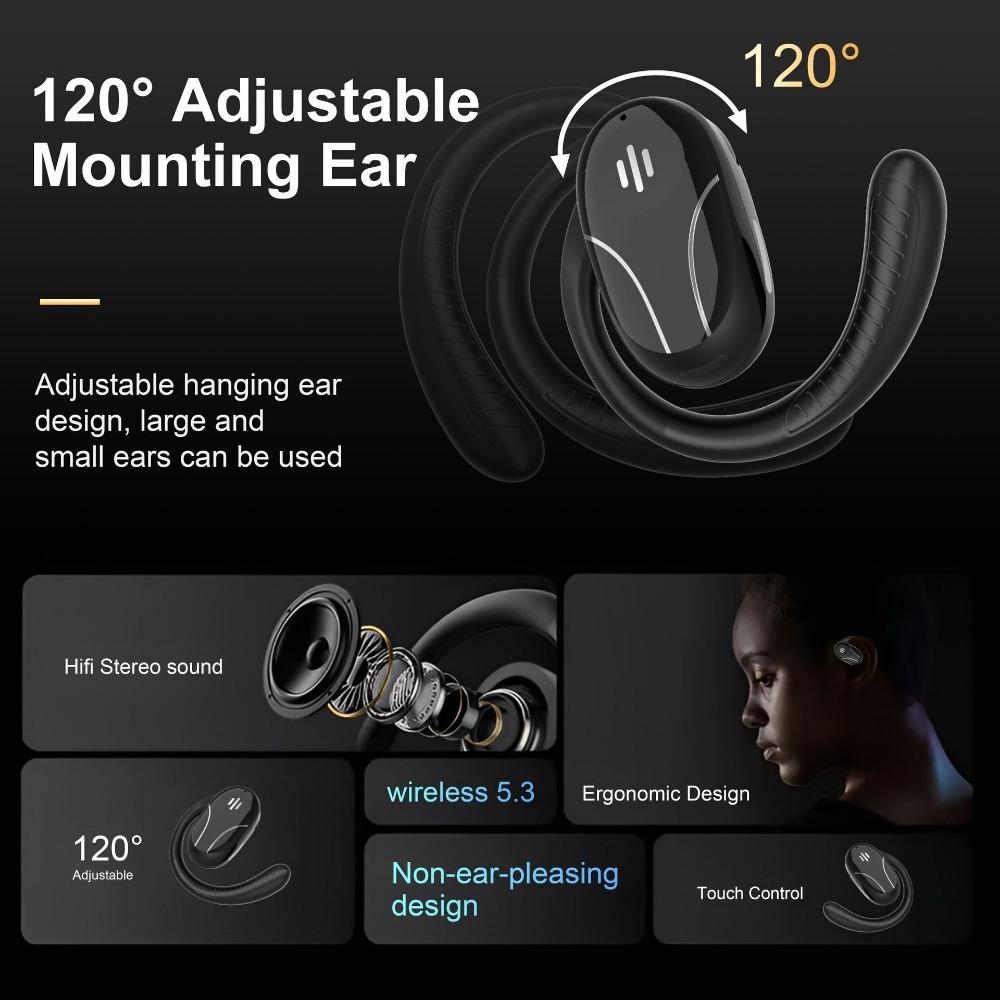 Rotatable Hook Bluetooth Earphones Air-conductive Sound-free Soft Silicone Ear Hangers