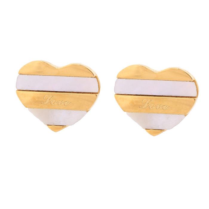 Fashion Jewelry Set Necklaces & Earrings Gold Plated Stainless Steel Heart Women Jewelry Sets