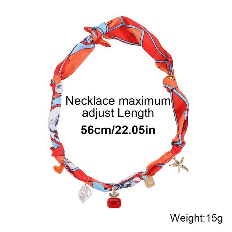 

Богемный Стиль Атласная Бандана Шарф Ожерелье Винтажный Цветок Сердце Бант Звезда Шарм Подвеска Шарф Модный Женский Ювелирный Аксессуар A9