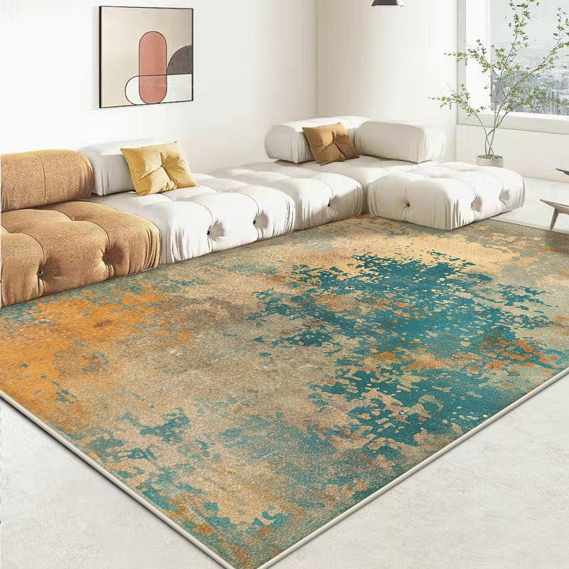 Simple Abstract Style Carpet for Live Room Soft Non-slip Bedroom Decoration Rug Big Size Foldable Dressing Table Mat Easy Clean