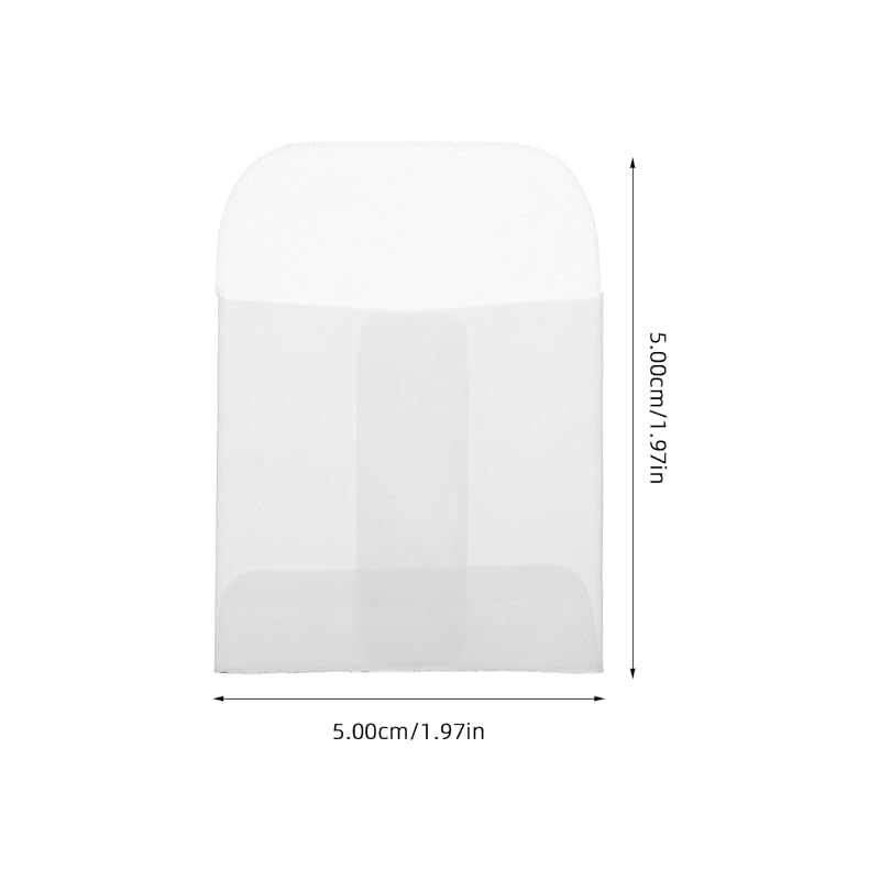 LOPUNER 50-Pack Small Storage Envelopes, Mini Coin Envelopes, Birthday Cards, Small Parts Pouches, Semi-Transparent, 5 X 5 Cm