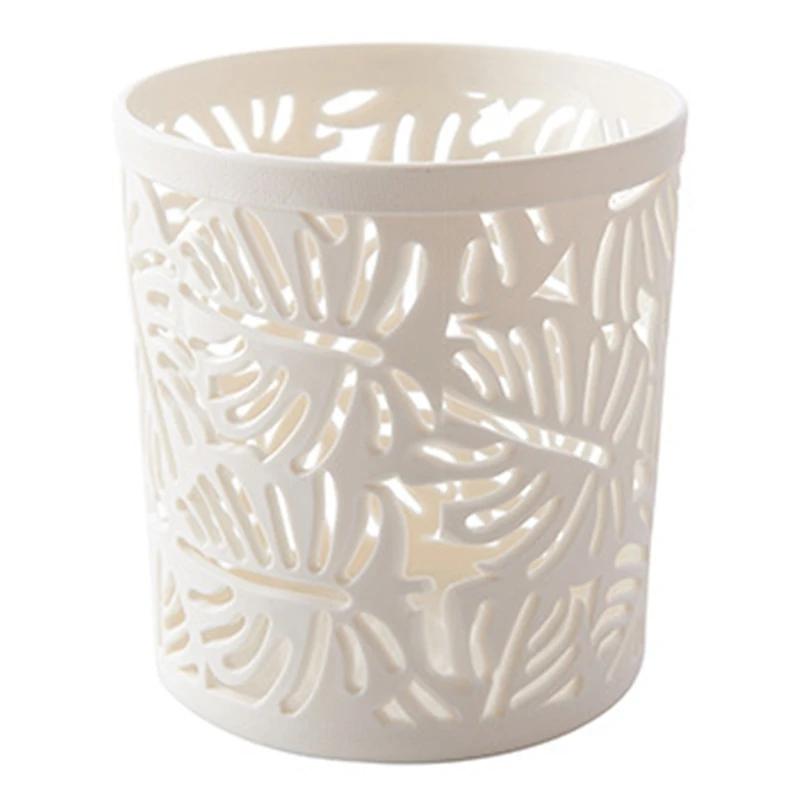 Creative Hollow Leaves Pencil Pot Holder Brush Storage Container Desk Organizer Plastic Stationery Pen Holder Office Supplies
