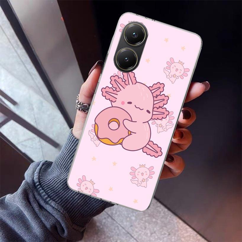 

Cute Axolotl Kawaii Phone Case For Xiaomi Poco X7 X6 X5 Pro F7 Ultra Redmi 15C 15 13 13C 12 12C 10 10A 10C 9 9A 9C 9T Shell Poco Redmi 10A