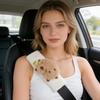2 PCS Seat Belt Cover Pad, Cute Kawaii Animal Capybara Seatbelt Covers for Kids, Soft Seatbelt Cushion, Car Seat Strap Pads (White(A))