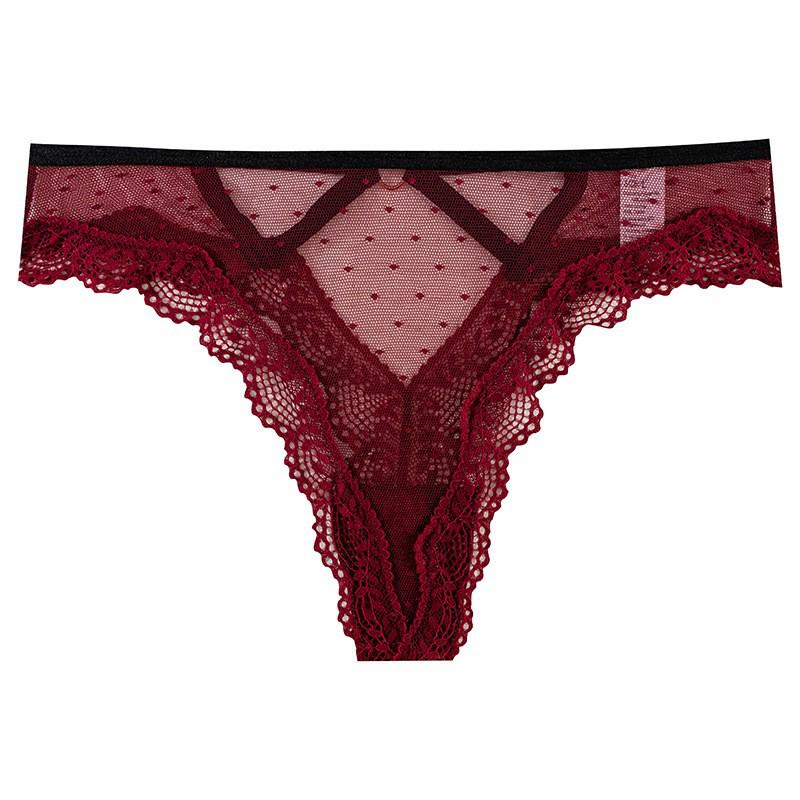 Lace Hollow Sexy European & American Style Triangle Underwear – Solid Color, Pure Desire Design.