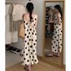 Korean Chic Summer Retro Polka Dot Sleeveless Tank Dress for Women