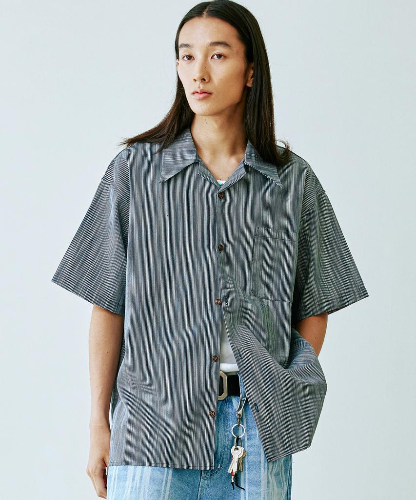 KND Aoiiro Striped Open Collar Shirt