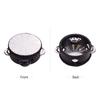 4 Inch Wooden Radiant Tambourine Handbell Hand Drum with Single Row Jingles Reflective Drum Head Percussion Instrument