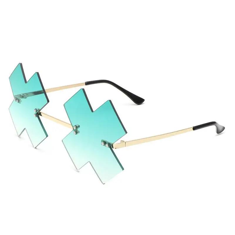 

Rimless Sunglasses for Women & Men Star Shape Sun Glasses Pentagram Eyewear Funny Party Glasses Christmas Decoration Eyeglasses