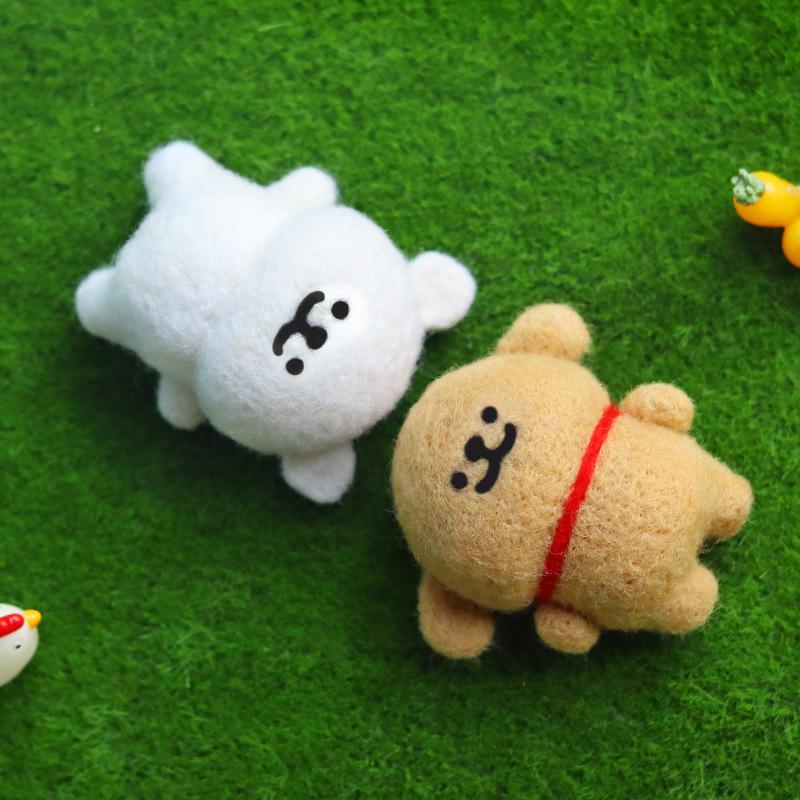 1Pc Puppy Doll Ornament Wool Felt Poking Fun DIY Material Kit, for Home Living Room, Bar, Restaurant Wall Decoration