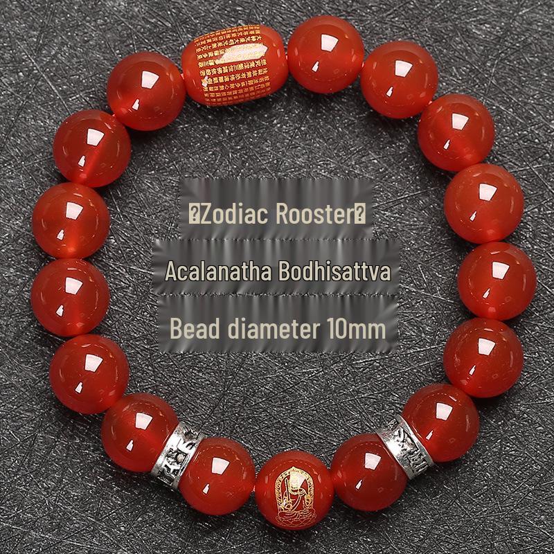 Black Obsidian Zodiac Guardian Bracelet: Benming Year Amulet for Men & Women, Lucky Buddhist Prayer Beads.