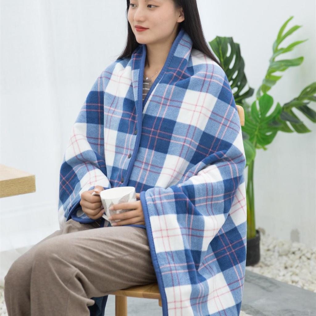 "Class A Soft Flannel Office Shawl Blanket - Thick, Cozy, Multifunctional for Autumn & Winter"