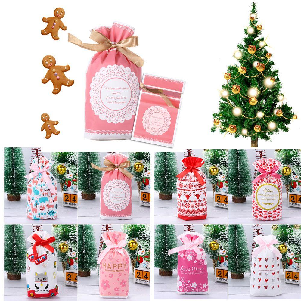 

Вечерние красочные подарки упаковка Санта Рождественский пакет сумка конфеты Кондитерские инструменты шнурок Рождественский декор