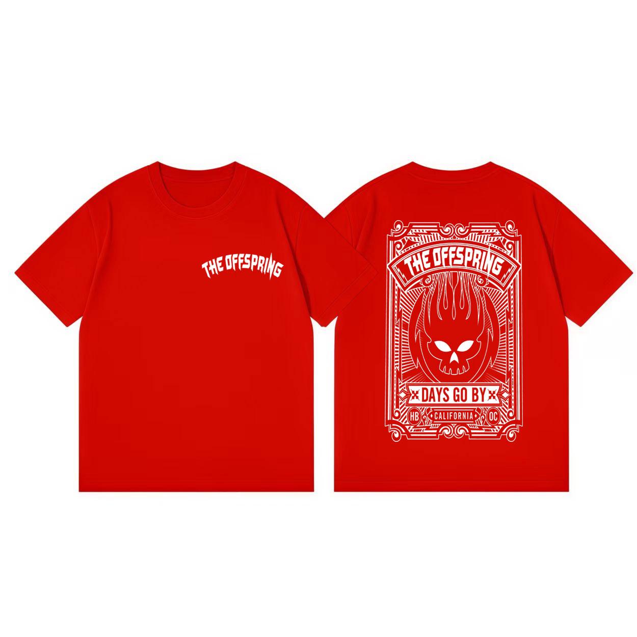 Punk Rock Band The Offspring Double Sided Print Tshirt Fashion Vintage Short Sleeve T Shirts Men Women Casual Cotton Tshirts S