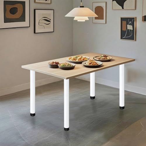 QLLY Round Table Legs, Round Desk Legs, Adjustable Desk Height, DIY Furniture Legs, Chair Legs, Sofa Legs, Chabudai Legs, Set of 4, 70cm, White