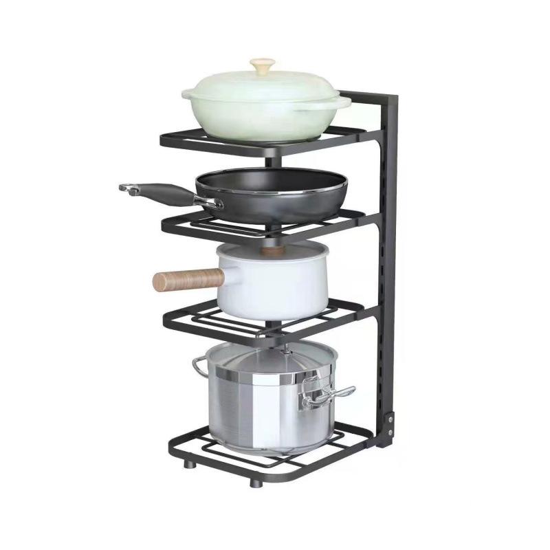 Multi-Layer Stainless Steel Pot Rack for Under-Sink Kitchen Storage