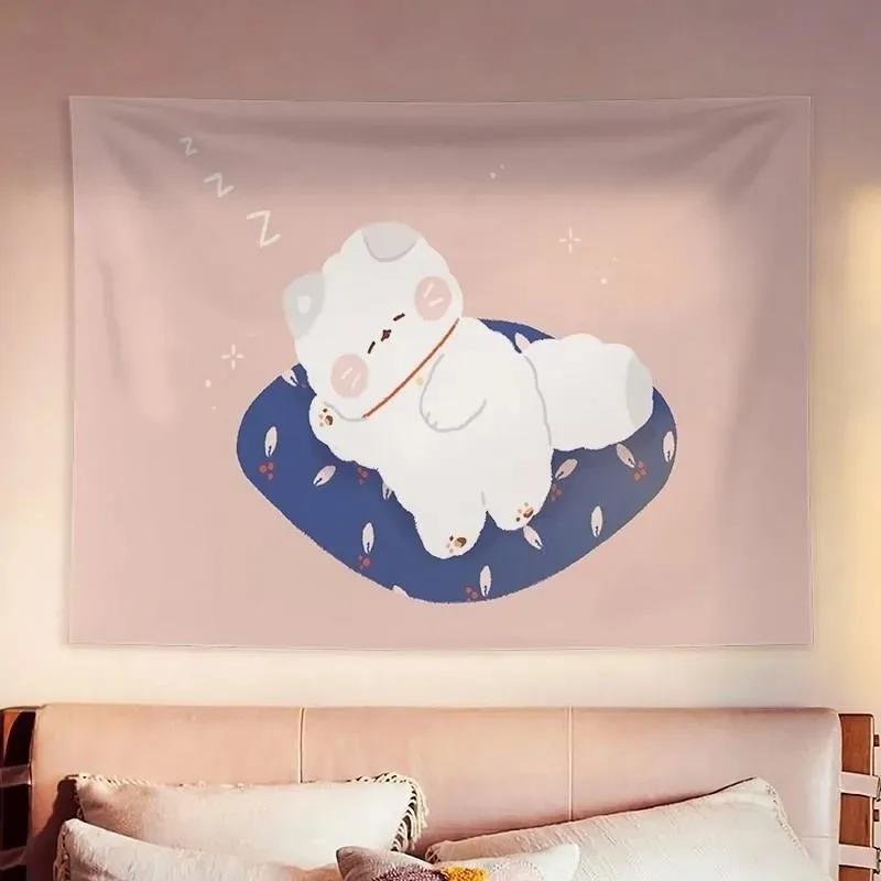 Cute Bear Cartoon Hanging Cloth Office Living Room Tapestry Home Wall Decoration Tapestry