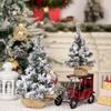 20/30cm Flocked Christmas Small Tree Lifelike Plastic Artificial Xmas Pine Tree Children Gifts Christmas Decorations Mini Tree