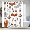 Waldtiere Duschvorhang Rustikales Reh Fuchs Natur Badezimmer Dekorationsset Wasserdicht Vintage Bauernhaus Heimdekoration