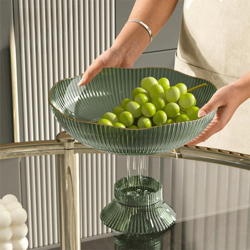 Detachable Draining Fruit Plate High Feet Fruit Tray Modern Snack Serving Bowl  Coffee Table