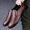 Frühling Neue Braune Herren Freizeitschuhe Echtes Leder Herren Klassische Retro Loafers Mokassins Herren Bequeme Business Angelegenheiten Flats