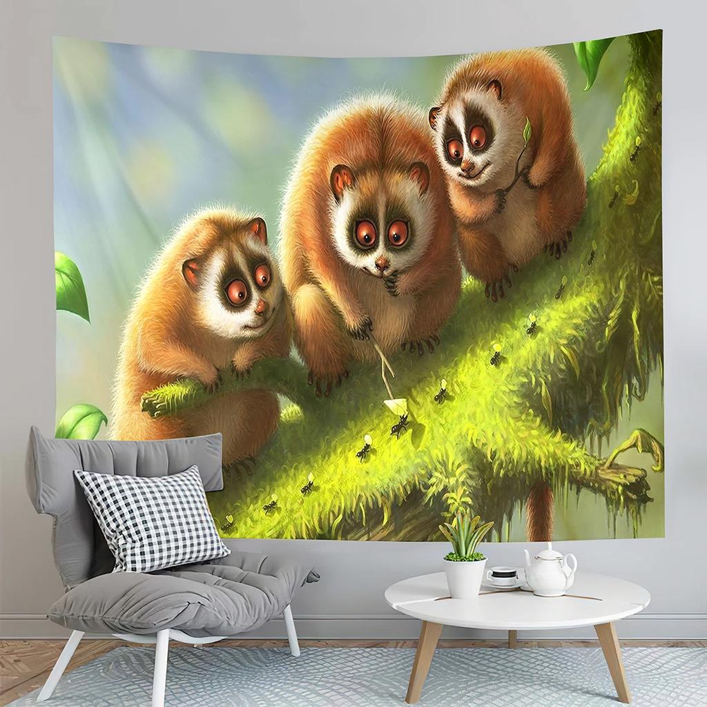 Cartoon Farm Animals Tapestry Cute Cow Turkey Tapestry Gifts for Kids Girls Boys Bedroom Dorm Wall Hanging Decor Tapestries