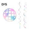 70s Disco Ball Hanging Swirls Retro Disco Party Cutouts Banner Streamers Ceiling Hanging Decorations for 1970s Birthday Party Supplies