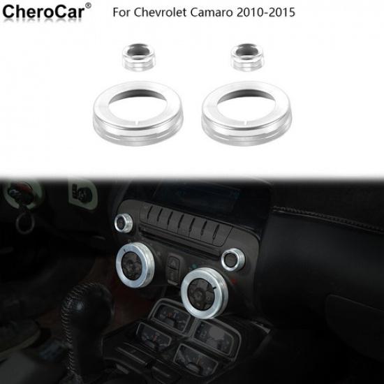 Mittelkonsolen-Klimaanlagen-Radio-Schalterknopf-Abdeckung Zierleiste Für Chevrolet Camaro 10-15 Silber