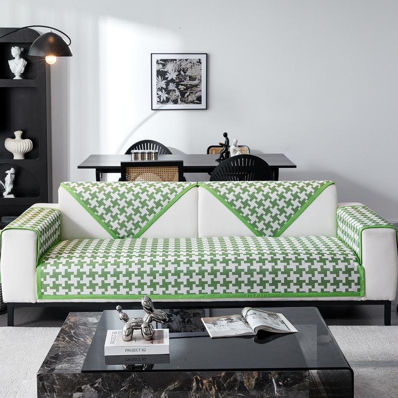 Summer Mat Sofa Cushion  New Cold Seat Cushion Light Luxury High-End Non-Slip Full Cover Sofa Backrest Cover