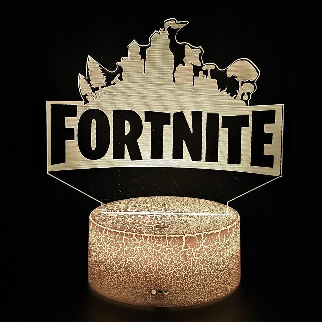 Fortnite Battle Royale Led 3D Night Light For Kids + Remote Control